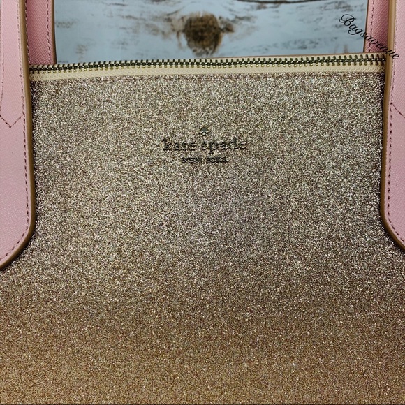 Holiday Rose gold Kate spade joeley Tote Glitter - Picture 3 of 8